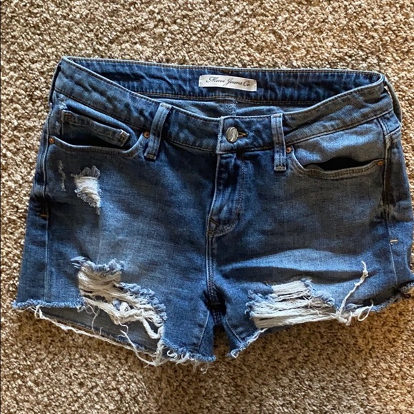 shredded sequin denim shorts